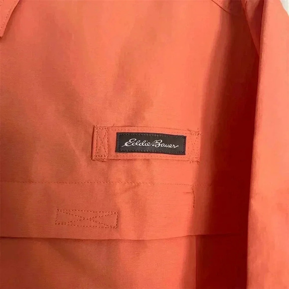 Eddie Bauer Men's Short Sleeve Orange Button-Up Shirt Size S Casual - Picture 3 of 10